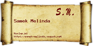 Samek Melinda névjegykártya